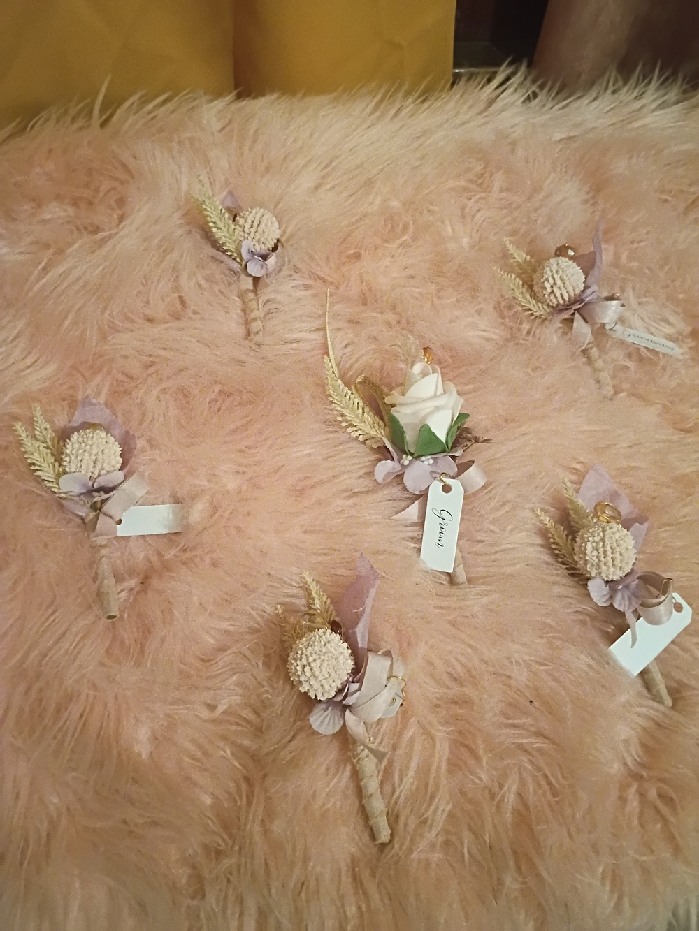 Handcrafted Pink Dried Flower Boutonniere - Women Accessories